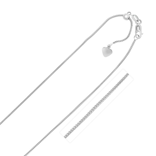 Size: 22'' - 14k White Gold Adjustable Franco Chain (1.00 mm) P150-69057-22