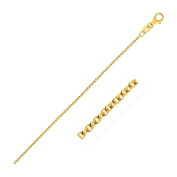 Size: 20 - 14k Yellow Gold Round Cable Link Chain (1.30 mm) P150-68074-20