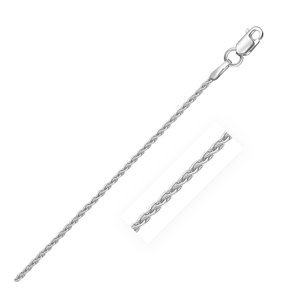 Size: 16'' - 14k White Gold Round Wheat Chain (1.20 mm) P150-86946-16