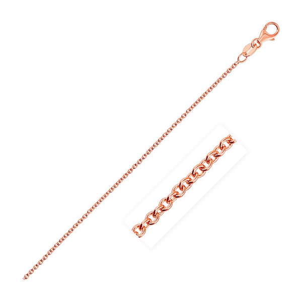 Size: 20 - 14k Rose Gold Round Cable Link Chain (1.25 mm) P150-47746-20