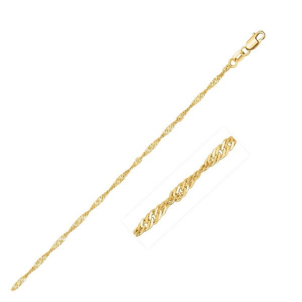 Size: 16 - 10k Yellow Gold Singapore Chain (1.50 mm) P150-72403-16