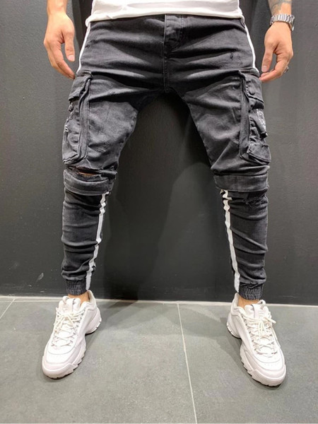Color: D, Size: 3XL - European And American Baggy Jeans Suspenders For Men With Holes Q119-CJNS100852536JQ