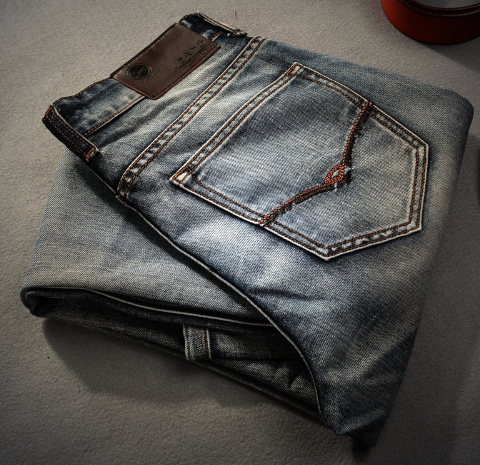 Fashion trend gray white classic retro washed denim trousers Q119-CJNSXZNZ00356