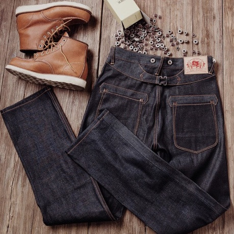 Men's Straight-leg Mid-high Waist Raw Denim Selvedge Jeans Q119-CJNZ2262991