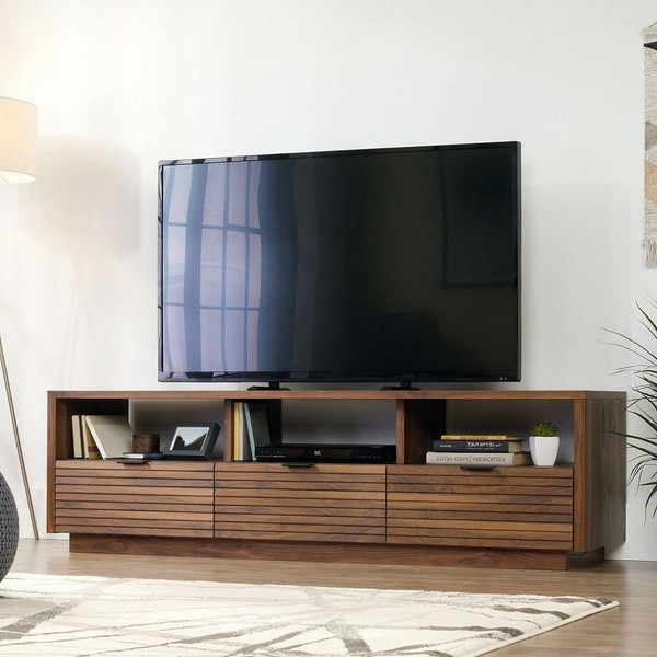 Modern Walnut Finish TV Stand Entertainment Center - Fits up to 70-inch TV Q280-DWBF45863219