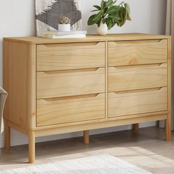 Chest of Drawers FLORO Wax Brown Solid Wood Pine A949-374011