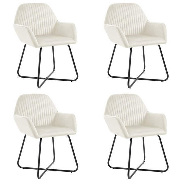 Dining Chairs 4 pcs Cream Velvet A949-277013
