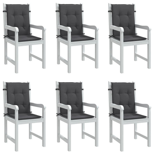 Lowback Chair Cushions 6 pcs Melange Anthracite 39.4"x19.7"x1.6" Fabric A949-4002444