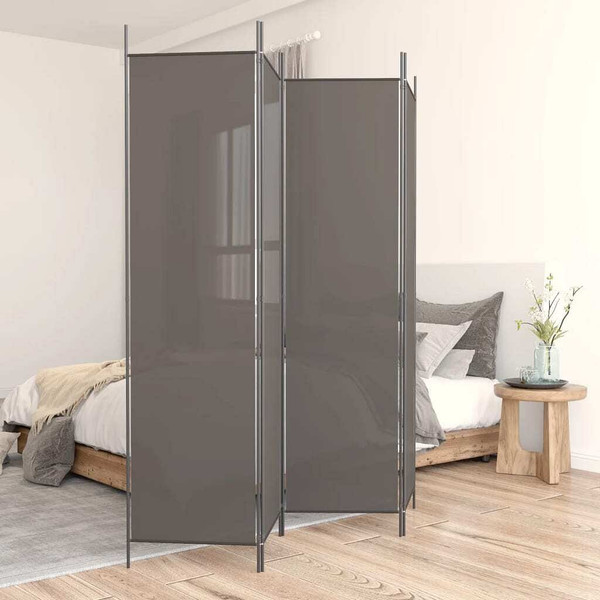 4-Panel Room Divider Anthracite 78.7"x86.6" Fabric A949-350200