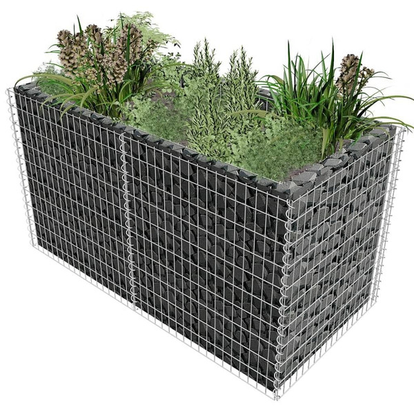 Gabion Raised Bed Steel 70.9"x35.4"x39.4" Silver A949-142366