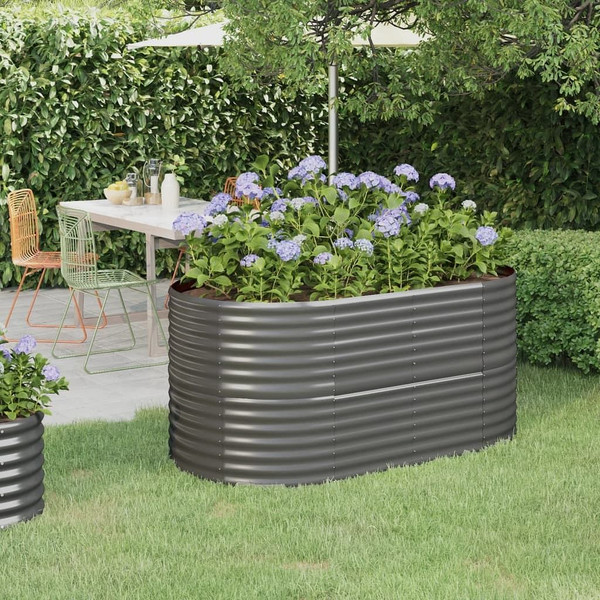 Garden Raised Bed Galvanized Steel 59.8"x31.5"x26.8" Gray A949-318949