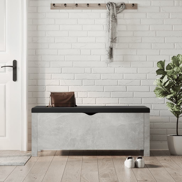  Storage Box with Cushion Concrete Grey 105x40x45 cm A949-3279330