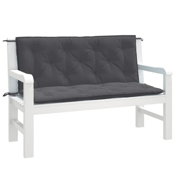  Garden Bench Cushions 2 pcs Melange Anthracite 47.2"x19.7"x2.8" Fabric A949-4002596