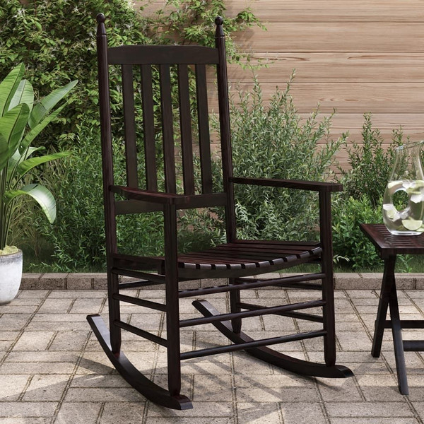 Rocking Chairs with Curved Seats 2 pcs Brown Solid Wood Poplar A949-3281587