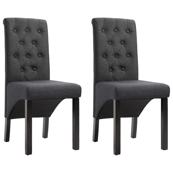 Dining Chairs 2 pcs Dark Gray Fabric A949-249234