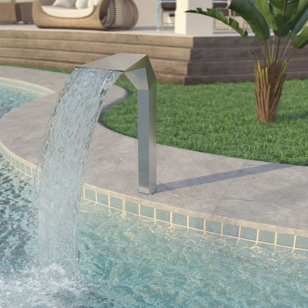  Pool Fountain Stainless Steel 19.7"x11.8"x35.4" Silver A949-43695