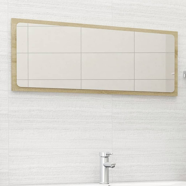  Bathroom Mirror Sonoma Oak 39.4"x0.6"x14.6" Engineered Wood A949-804633