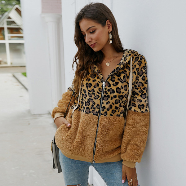 Color: yellow, Size: XL - Leopard stitching jacket Q119-CJNSWTQB00701-yellow-XL