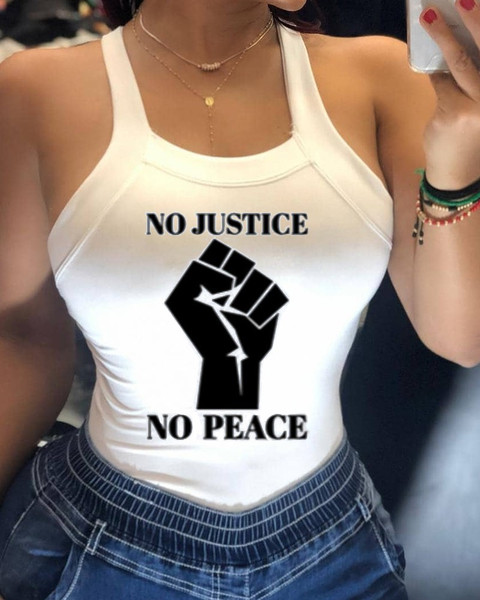 Style: Fist, Size: XL - Sexy strap print T-shirt Q119-CJNSWTQB01753-Fist-XL