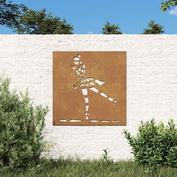  Patio Wall Decoration 21.7"x21.7" Corten Steel Ballet Dancer Design A949-824503