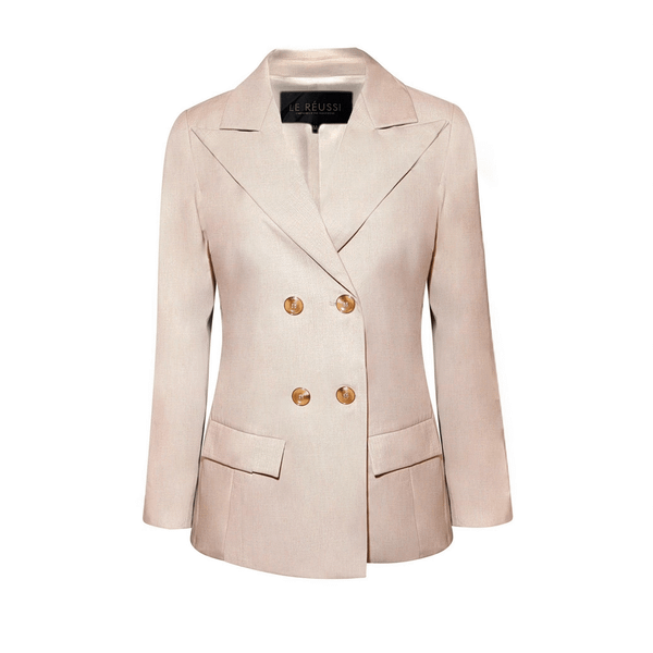 Louise Double-Breasted Wool Blazer T575-V0671384315