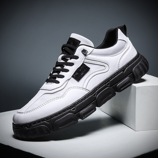 Color: White black, Size: 39 - Casual all-match men's shoes Q119-CJBHNSNS19907-White black-39