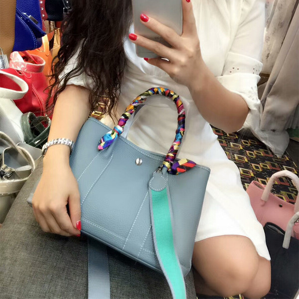 Color: Linen Blue, Size: S - Ladies lychee pattern leather bag Q119-CJBHNSNS21819-Linen Blue-S