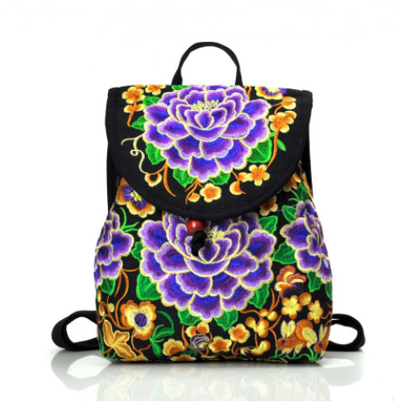 Color: Purple, Size: S - Embroidered bag for lady with embroidered shoulders Q119-CJBHNSNS07587-Purple-S