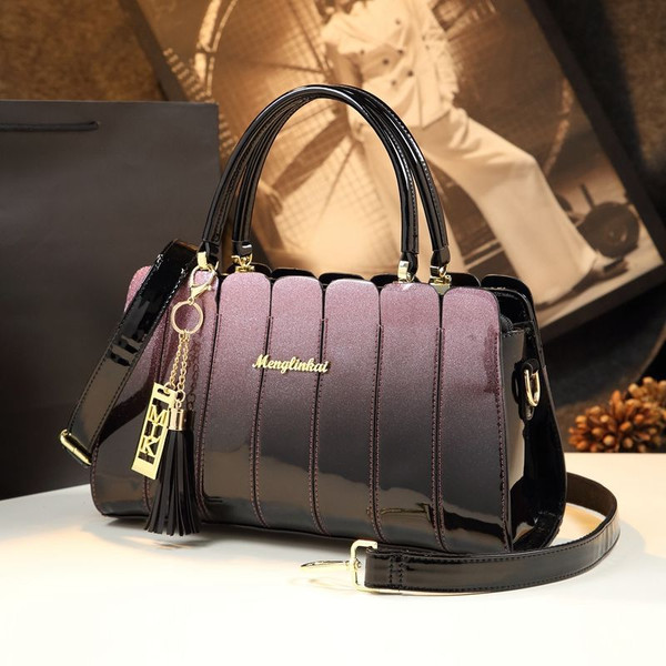 Color: Purple - All-Match Lady Bag Zipper Buckle Mother Bag Single Shoulder Messenger Q119-CJNS118910202BY