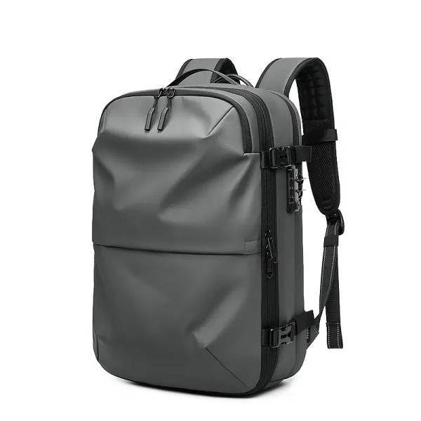 Color: Dark Grey - Men Travel Backpack vacuum compression 17 inch Laptop Backpack Business Large Ca F640-12000039459676533