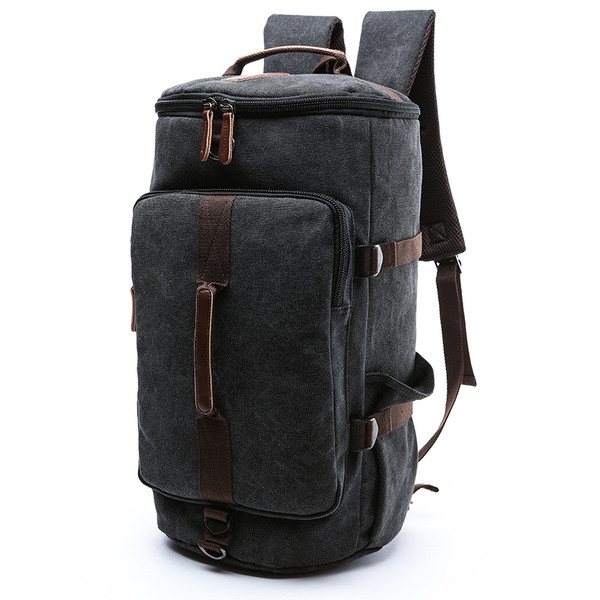 Color: Black, Size: Small - Vertical Square European Style Travel Canvas Bag Outdoor Large-capacity Q119-CJNS108836306FU