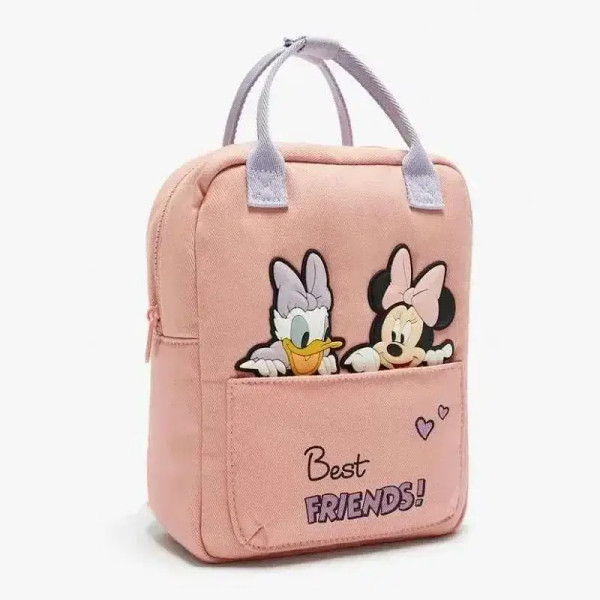 Color: WHITE - Disney New Mickey Cartoon Fashion Backpack Women's Minnie Canvas School Bag Boys and F640-12000041508975720