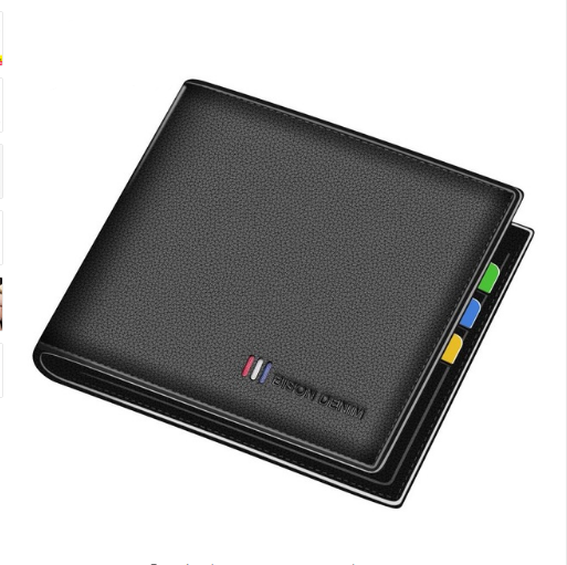 Wallet men's short leather youth ultra-thin wallet genuine leather cross section student wallet Q119-CJBHNSNS03579