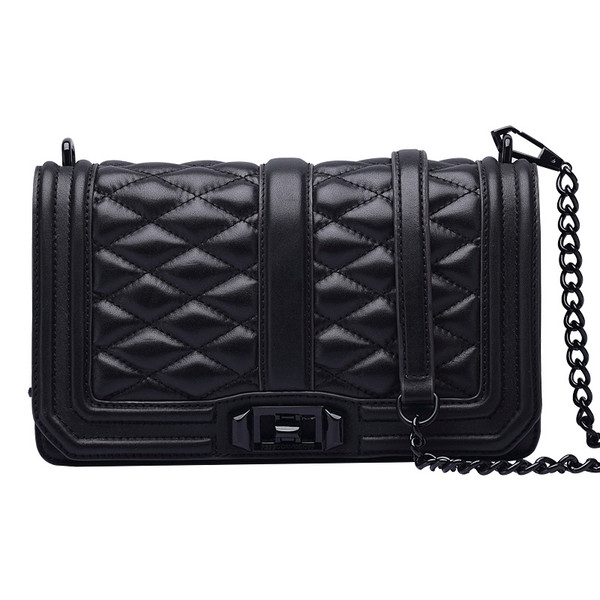 Color: Black, style: B - Fashion chain bag shoulder diagonal package Q119-CJBHNSNS07626-Black-B