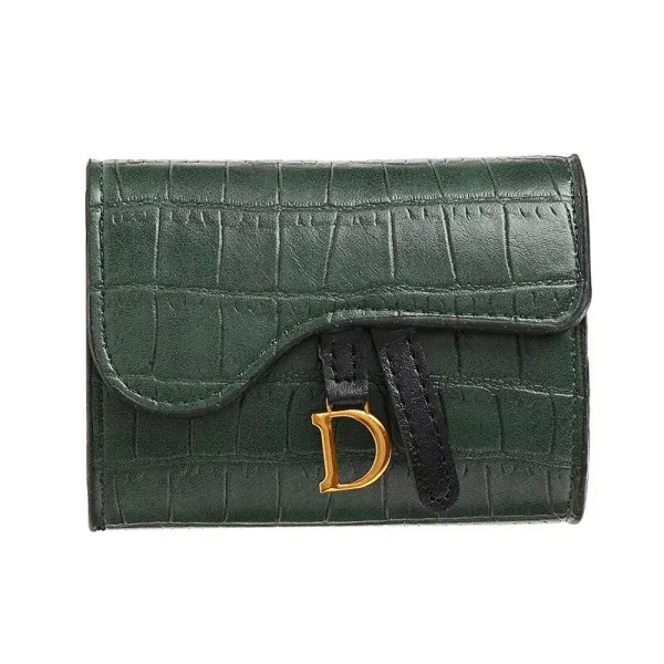 Color: green - Women Luxury Card Holder Short Walet MiniPU Letter Wallet Multi Card Card Holder Sma F640-12000031481773264