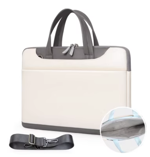 Color: Strap temperament gray, Size: 14inches - Leather Large Capacity Laptop Case Q119-CJNS173955318RI