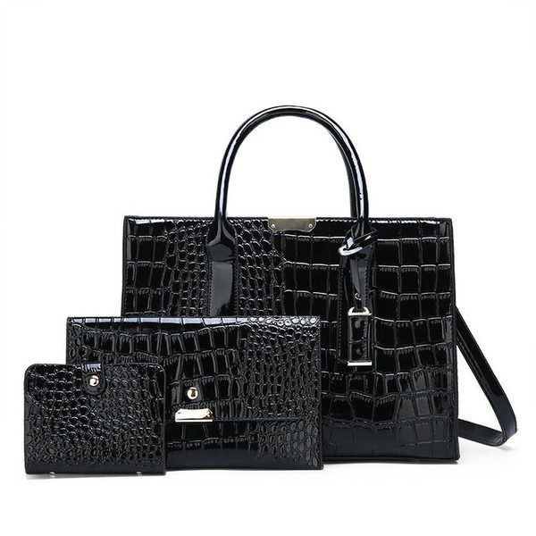 Color: Black, style: Threepiece suit - European And American Fashion  Pattern One-Shoulder Messenge Q119-CJNS116280404DW
