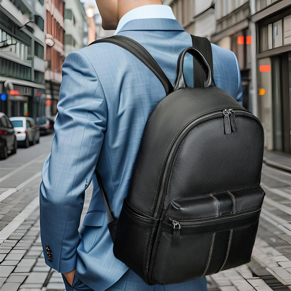 Men's Fashion Casual Large Capacity Top Layer Leather Backpack Q119-CJYD1976994