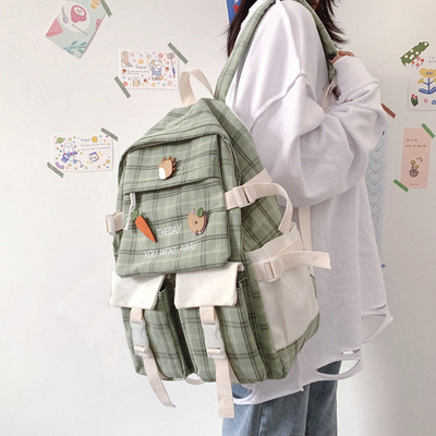 Color: Green, Bag style: Only bag - Large Capacity Korean Lovely Girl Backpack  Student Schoolbag J Q119-CJNS119331101AZ