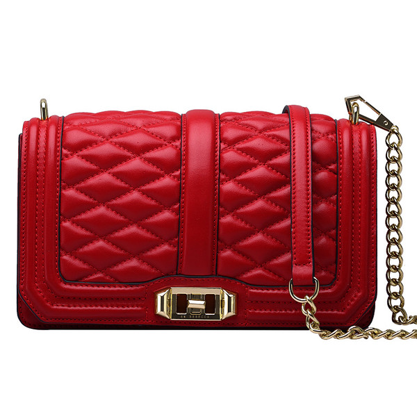 Color: Red gold, style: B - Fashion chain bag shoulder diagonal package Q119-CJBHNSNS07626-Red gold-B