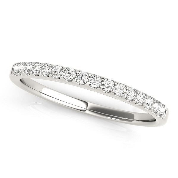 Size: 7.5 - 14k White Gold Diamond Scalloped Set Wedding Band (1/6 cttw) P150-74444-7.5