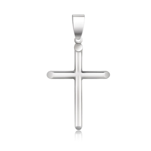 14k White Gold Slim Cross with Tapered Ends Pendant P150-25409