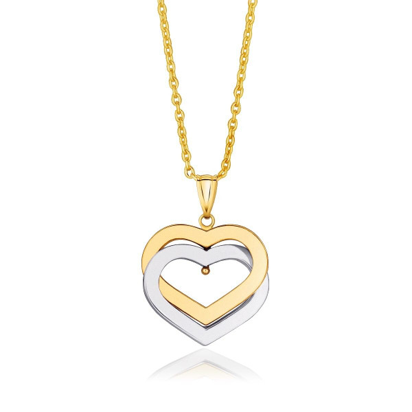 Size: 18 - 14k Two-Tone Gold Intertwined Hearts Pendant P150-60597-18
