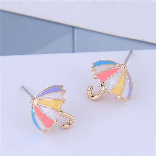 Oil-spot Glazed Sweet Umbrella Design Women Fashion Earrings A392-fear4320
