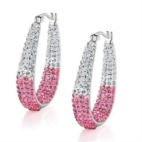 Waterdrop Inspired Elegant Alloy Hoop Wholesale Costume Earrings - Pink A392-fear8439