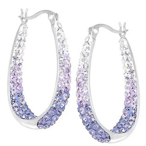 Waterdrop Inspired Elegant Alloy Hoop Wholesale Costume Earrings - Purple A392-fear8440