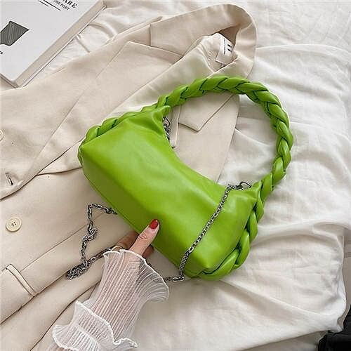 Chain Woven Design Fashion Women Wholesale Shoulder Bag - Green A392-fhbg0305