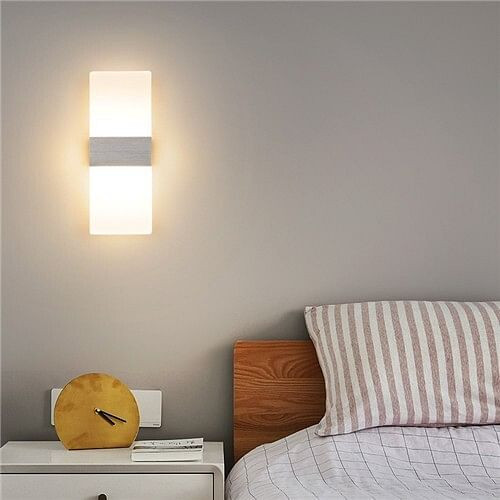 9W Modern Minimalism Style Home Light Wholesale Rectangle Wall Lamp - Silver A392-flig0058