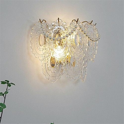 French Luxury Style Home Light Wholesale Glass Leaf Design Wall Lamp - D A392-flig0111
