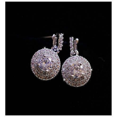 Cubic Zirconia Embellished 18k Platinum Plated Women Earrings A392-rgea0291